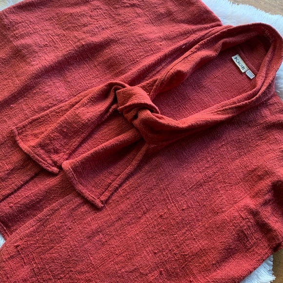 Kioti Vintage Handmade Textured Kimono Styled Boho Minimalist Open Front Top - Picture 4 of 16